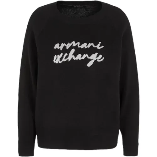 Casual Schwarzer Pullover , Damen, Größe: XS - Armani Exchange - Modalova