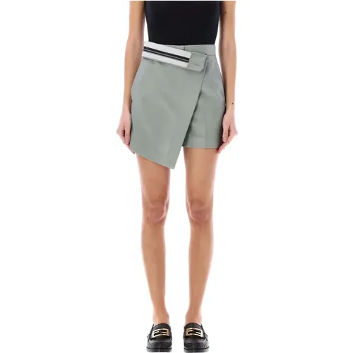 High Waist Mohair Shadow Grey Shorts , female, Sizes: 2XS - Fendi - Modalova