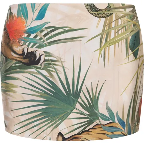 Jungle Print Mini Skirt , female, Sizes: XS, 2XS - Roberto Cavalli - Modalova