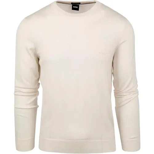 Eco-friendly Wool Sweater with Embroidered Logo , male, Sizes: 2XL, L, XL, M, 3XL - Hugo Boss - Modalova