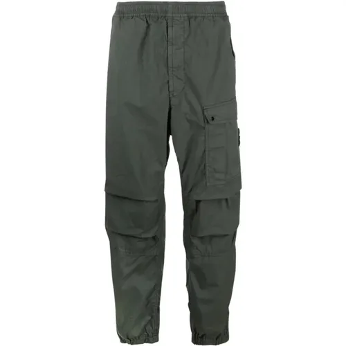 Dark Canvas Trousers with Compass Badge , male, Sizes: W30, W31, W32, W34 - Stone Island - Modalova