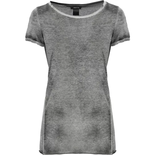 Graues Damen T-Shirt mit Rundhals , Damen, Größe: M - Avant Toi - Modalova