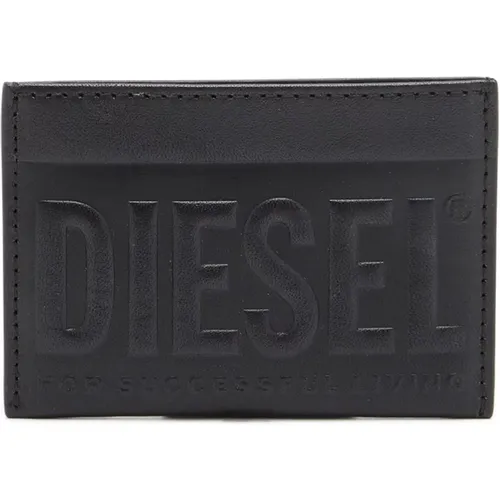 Kartenetui aus Leder mit Logo-Prägung - Diesel - Modalova