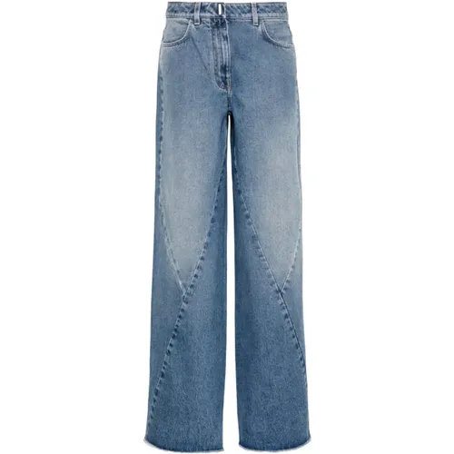 Wide Leg Denim Jeans with Frayed Edges , female, Sizes: W28, W25, W26, W27 - Givenchy - Modalova