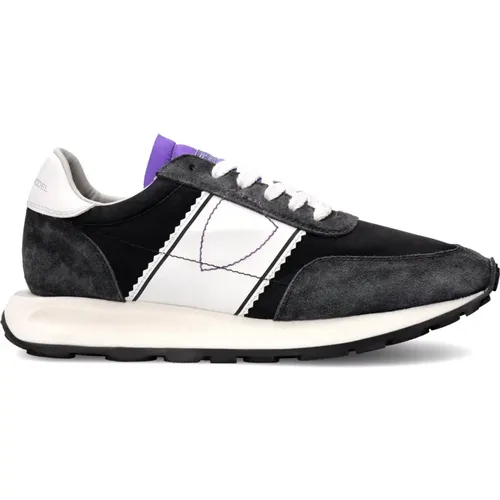 Vintage Running Sneakers Schwarz Violett , Damen, Größe: 36 EU - Philippe Model - Modalova