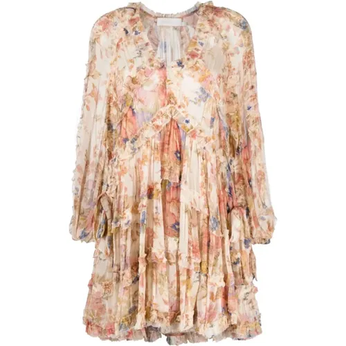 Floral V-Neck Dress , female, Sizes: M - Zimmermann - Modalova