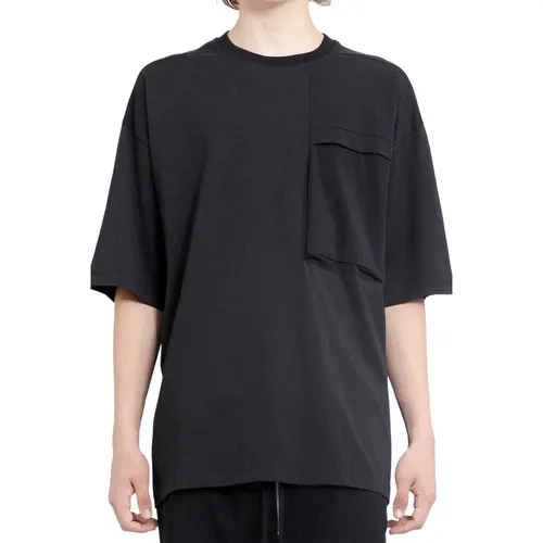 Schwarzes Oversize T-Shirt mit Taschen , Herren, Größe: L - Thom Krom - Modalova