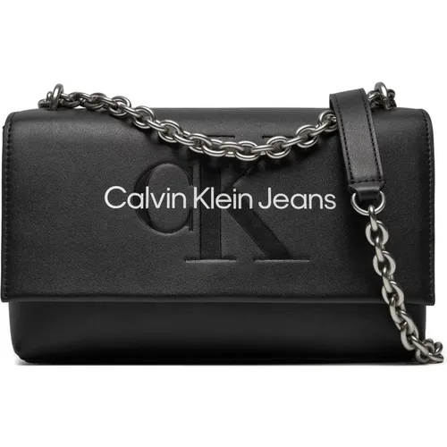 Eco-Leder Flap Tasche mit Kette - Calvin Klein Jeans - Modalova