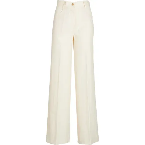 Chic Ivory Trousers 5-Pocket Twill , female, Sizes: S - Forte Forte - Modalova