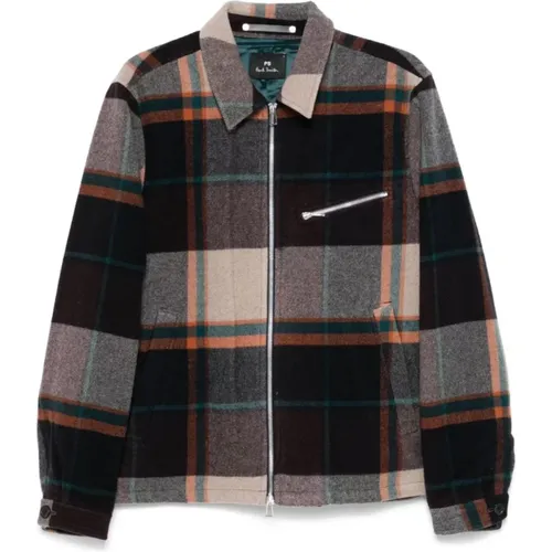 Plaid Check Wool Coat , male, Sizes: M, XL - Paul Smith - Modalova