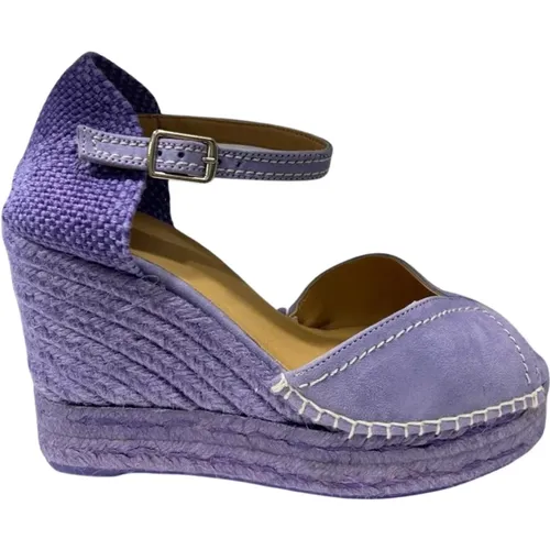 Lavender Wedge Espadrilles with Cut-out , female, Sizes: 6 UK, 8 UK, 7 UK - Castañer - Modalova