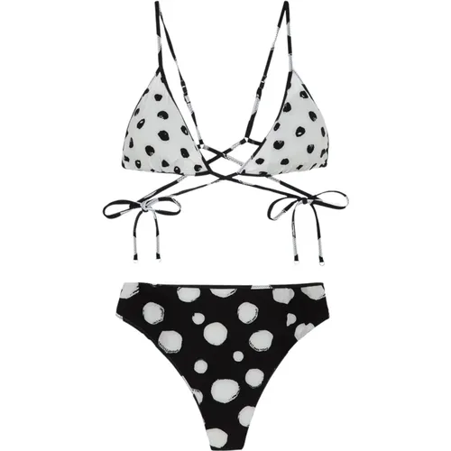 Bikini Triangolo E Slip Retrò Fisso Scribble - F**k - Modalova