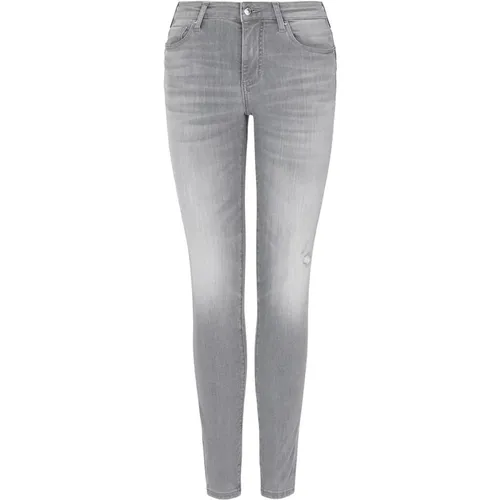 Skinny geprägte Denim-Jeans , Damen, Größe: W24 - Armani Exchange - Modalova