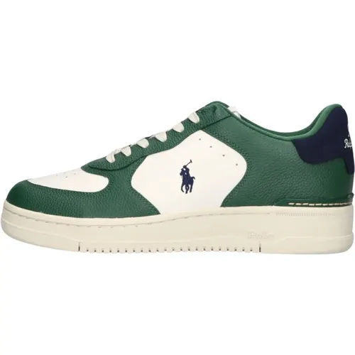 Grün Weiße Low-Top-Sneakers , Herren, Größe: 44 EU - Ralph Lauren - Modalova