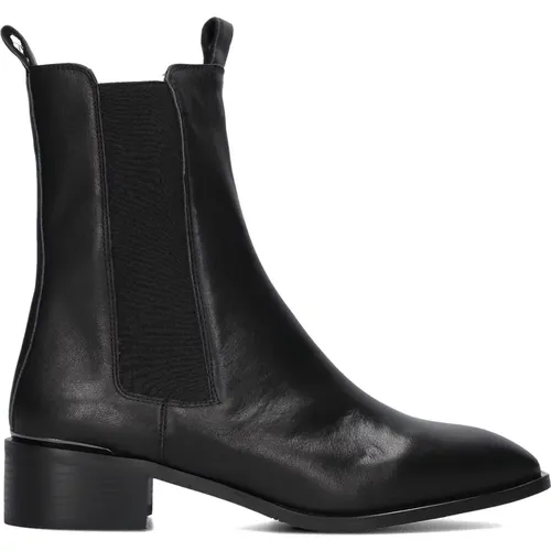 Schwarze Leder Chelsea Stiefel Flach,Schwarze Wildleder Chelsea Stiefel Flach,Flache Chelsea Boots Braun Damen,Braune Wildleder Chelsea Stiefel Flach - Stefano Lauran - Modalova