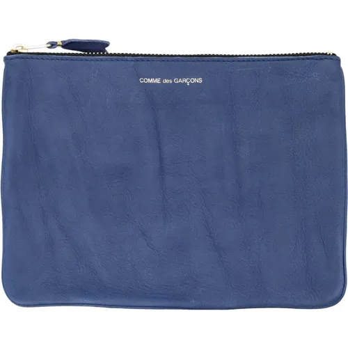 Navy Washed Zip Handbag Pouch , female, Sizes: ONE SIZE - Comme des Garçons - Modalova