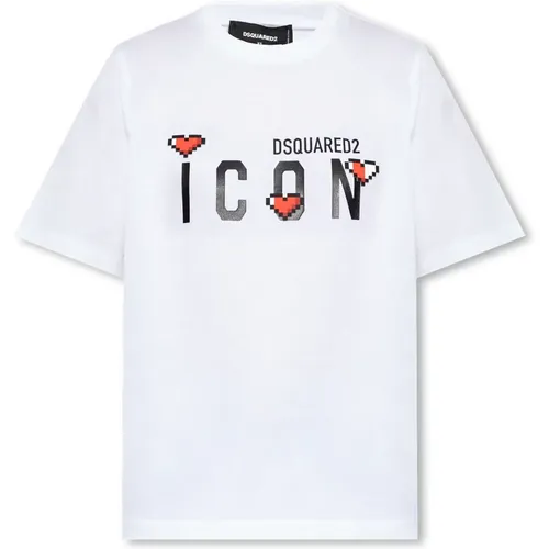 Bedrucktes T-Shirt , Damen, Größe: XL - Dsquared2 - Modalova