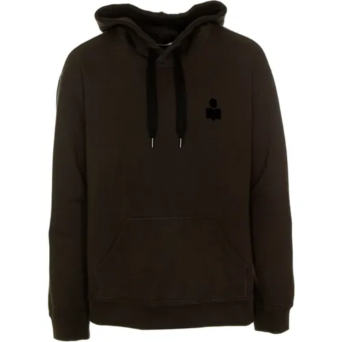 Matte Hoodie with Drawstring and Logo , male, Sizes: XL, M, L - Isabel marant - Modalova