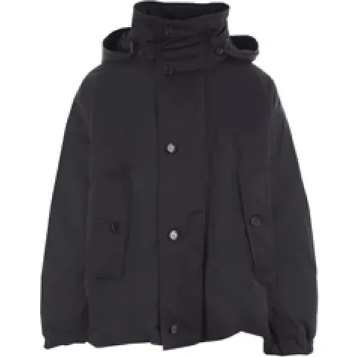 Technical Nylon Coat with Detachable Hood , male, Sizes: S - Bottega Veneta - Modalova