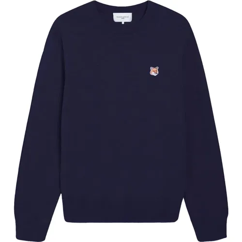 Patch Regular R-Neck Jumper , Herren, Größe: 2XL - Maison Kitsuné - Modalova