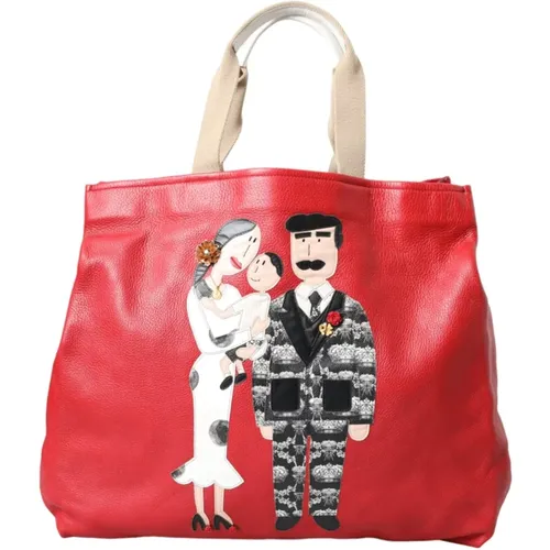 Leather Family Patch Shopping Bag , female, Sizes: ONE SIZE - Dolce & Gabbana - Modalova