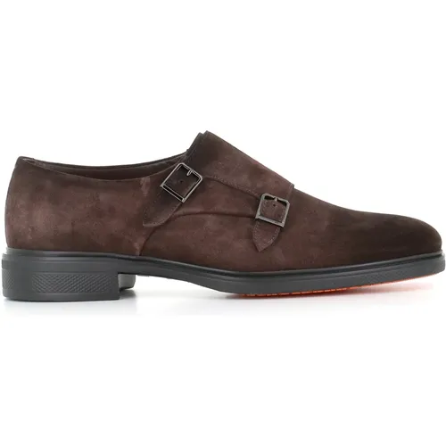 Dunkelbraune flache Schuhe , Herren, Größe: 45 EU - Santoni - Modalova