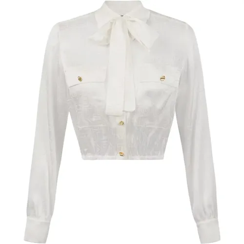 Ivory Shirt Elegant Style , female, Sizes: M, L, S - Elisabetta Franchi - Modalova