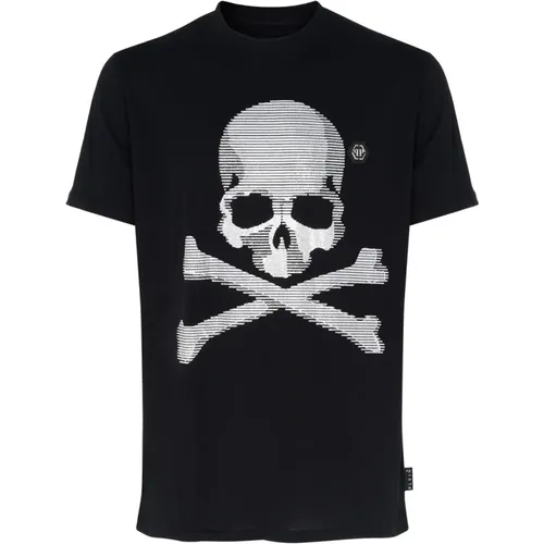 SS Skull & Bones Cotton T-Shirt , male, Sizes: S, M, L - Philipp Plein - Modalova