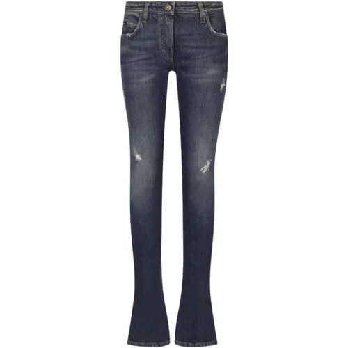 Slim-Cut Jeans with Ripped Detailing , female, Sizes: S, XS - Dolce & Gabbana - Modalova