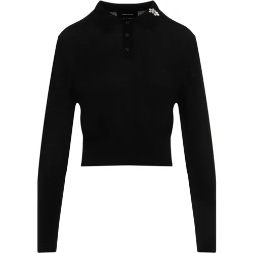 Schwarzer Perlenstrick-Polocardigan , Damen, Größe: M - Simone Rocha - Modalova