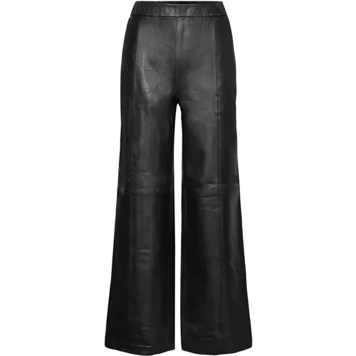 Leather Pants Elasticated Waist , female, Sizes: L, M, 2XL, XS, 2XS - Btfcph - Modalova