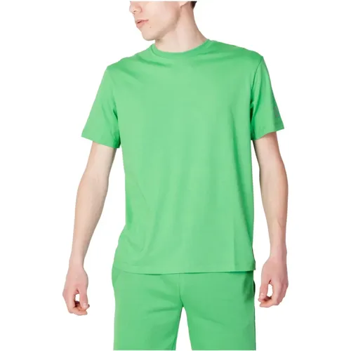 Plain Short Sleeve Round Neck T-shirt , male, Sizes: 2XL, L, XL - Suns - Modalova