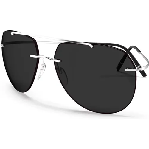 Nash TMA Collection Sonnenbrille Silber/Grau , unisex, Größe: 59 MM - Silhouette - Modalova