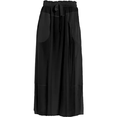 Schwarzer Rock mit Hoher Taille und Taschen , Damen, Größe: XL - Deha - Modalova