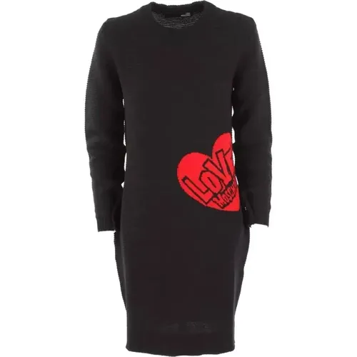 Wool Dress, Classic Style , female, Sizes: M, L, S, XS - Love Moschino - Modalova