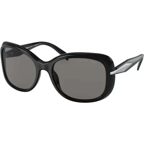 Schwarz/Graue Sonnenbrille , Damen, Größe: 57 MM - Prada - Modalova