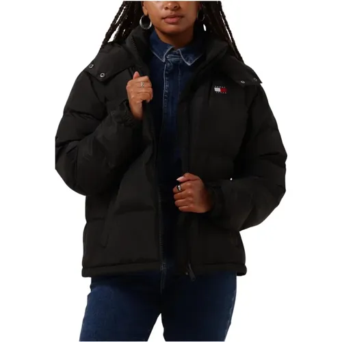 Schwarze Steppjacke Alaska Stil,Blaue Steppjacke für Damen - Tommy Jeans - Modalova