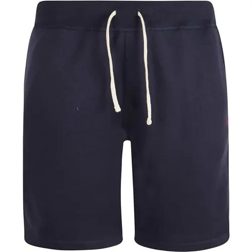 Navy Cotton Blend Shorts with Polo Pony Motif , male, Sizes: L, XL, S, M - Ralph Lauren - Modalova