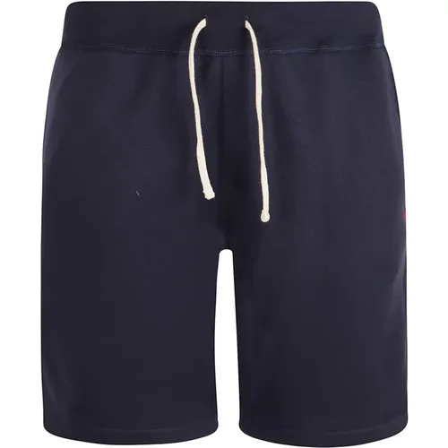 Navy Cotton Blend Shorts with Polo Pony Motif , male, Sizes: L, XL, S, M, XS - Ralph Lauren - Modalova
