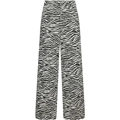 Zioncc Zebra Wide Leg Pants , female, Sizes: XL, S, M, XS, L - Co'Couture - Modalova