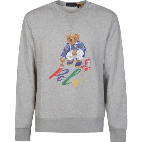 Bear Print Sweatshirt , male, Sizes: M, L, S - Polo Ralph Lauren - Modalova