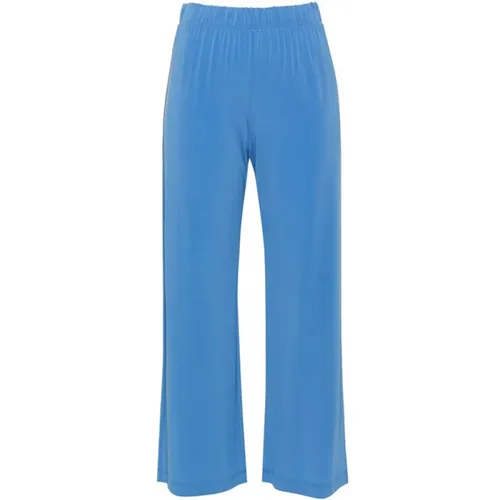 Blaue Jersey Capri Hose , Damen, Größe: M - Le Tricot Perugia - Modalova