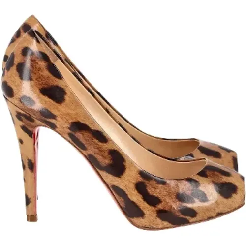 Leopard Print Patent Leather Heels , female, Sizes: 2 1/2 UK - Christian Louboutin Pre-owned - Modalova