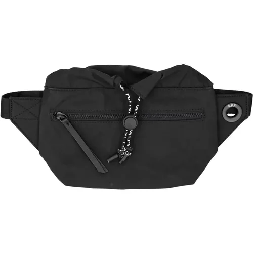 Schwarze Handtasche mit Zugverschluss , Herren, Größe: ONE Size - A.p.c. - Modalova