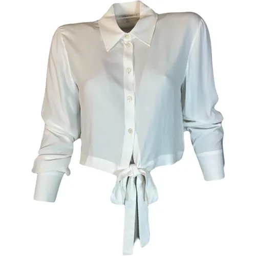 Weiße Bluse mit Knotendetail , Damen, Größe: 2XS - PATRIZIA PEPE - Modalova