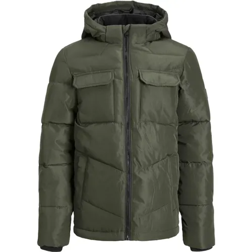 Jungen Steppjacke mit Kapuze und Reißverschluss - jack & jones - Modalova