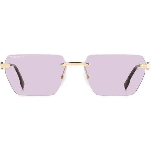 Modern Casual Sunglasses with Gold Frame and Light Pink Lenses , male, Sizes: 58 MM - Dsquared2 - Modalova