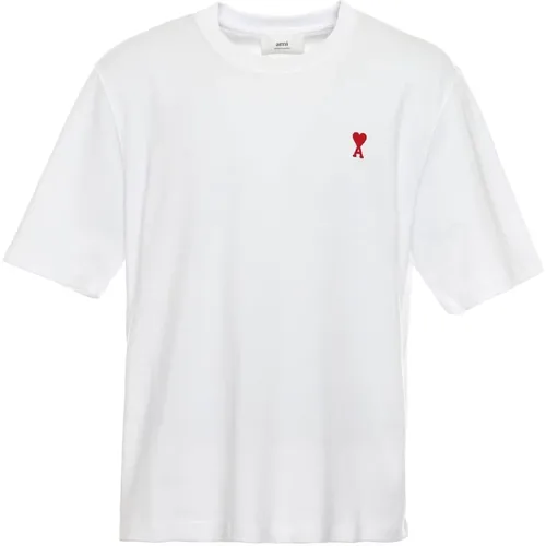Rotes Herz T-Shirt , Herren, Größe: XL - Ami Paris - Modalova