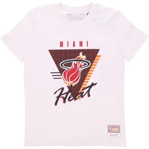 Miami Heat NBA Tee Hardwood Classics , male, Sizes: L, M, S, XL - Mitchell & Ness - Modalova