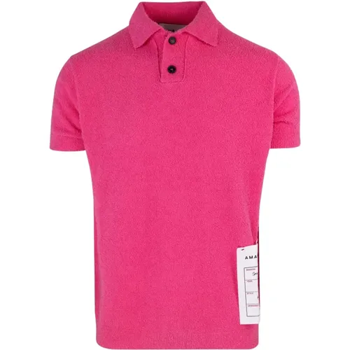 Rosa Polo Shirt Kurzarm Baumwolle , Herren, Größe: L - Amaránto - Modalova